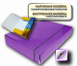 Папка-короб на гумці А4 фіолетова (3)