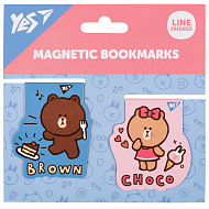 Закладки магнітні Yes "Line Friends Brown and Choco", 2шт