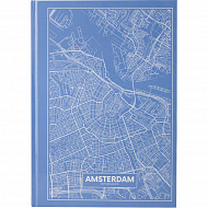 Книга обліку, А4, 96 л., тв.палітурка, клітинка, Maps Amsterdam