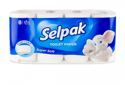 Папір туалетний, SELPAK, 3 шари, 8 шт/уп