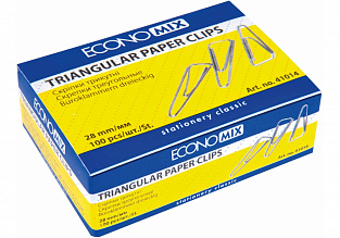 Скріпки трикутні Economix 28 мм 100 шт (3)