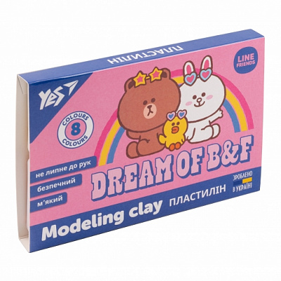 Пластилін Yes Line Friends 8 кол 160г