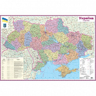 Карта Украини політ/адмін., 1:1 500 000, 63*93см., стінна,  ламін. папір,УКР