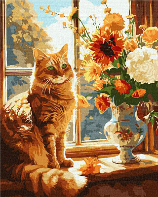Картина за номерами обкладинка Рудий котик 40х50 см