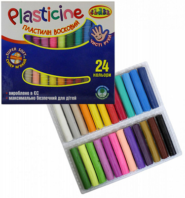 пластилін "Чисті руки" 24кол,400 гр, ECO, 7629С.,CLASS