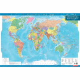 Політична карта світу 1:35 000 000 ламінована