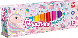 Пластилін круглий восковий Unicorn 12 кольорів, 150г (3)