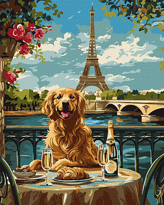 Картина за номерами Ретривер у Парижі Happy Pets 40х50 см