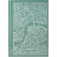 Книга обліку, А4, 96 л., тв.палітурка, клітинка, Maps London