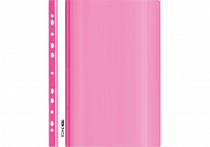 Папка-швидкозшивач с прозорим верхом А4, з перфорацією,ГЛЯНЕЦЬ, рожева