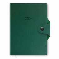 Щоденник датований А6 (98х140), обкладинка штучна шкіра Twill на кнопці, зелений