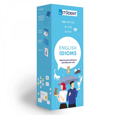 Карточки для изучения английского языка English Student Idioms (укр.)