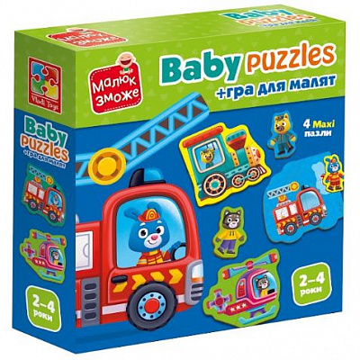 Гра розвиваюча Vladi Toys пазли картонні з грою.Транспорт. Тварини. VT1722-28
