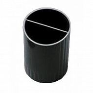Подставка для ручек круглая пластик, черная