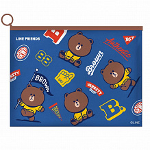 Папка-конверт YES А4 на блискавці "Line Friends" (3)