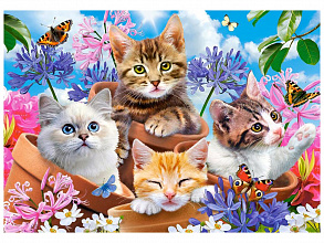 Пазлы 500 элементов "Котята в цветах" (3)