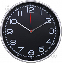 Годинник настінний пластиковий Optima SPEED, чорний (4)