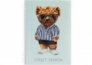 Блокнот "Pets Fashion: Bear" А5 (150х200), пластикова обкладинка, ПВХ спіраль, 80 арк., клітинка (7)