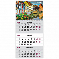 Календар настінний квартальний спіраль 29,7*63 Міський пейзаж 2