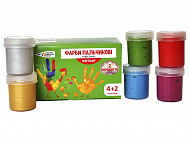 Фарби пальчикові "Craft & Joy" 4 +2 перламутрові кольори, 240 мл