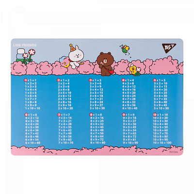 Підкладка настільна 42*29см Yes табл. множ. Line Friends Together