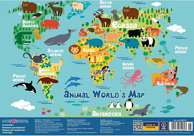 Килимок для дитячої творчості "Animal World's Map" (2)