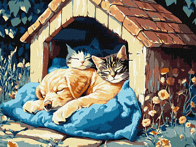 Картина по номерам обложка Тихий час 30х40 см Happy pets