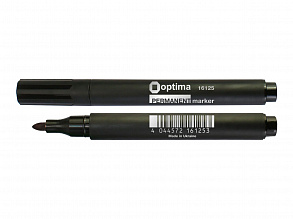 Маркер перманентний Optima 2-3 мм чорний (3)