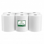 Полотенца бумажные рулонные Rulopak белые, 2 сл 70 м, 300 листов, 21х25см, центр. вытяж., 6 рул/уп,