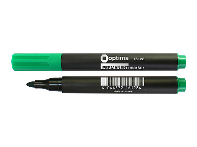 Маркер перманентний OPTIMA 2-3 мм, зелений