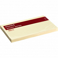 Блок бумаги с липким слоем Axent 75*125*100 л желтый пастель