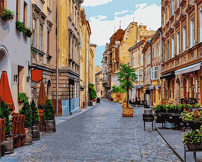 Картина за номерами обкладинка Вуличками Львова 40х50 см