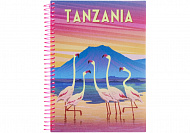 Блокнот, А5, 80 арк., спіраль, пластик.обкл., клітинка, Travelling: TANZANIA
