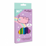 Олівці кольорові YES 12 кол. Pusheen