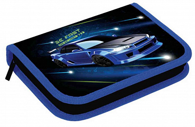 пенал 1-яр. пустий, 2 відворота, поліестер, "Fast Car", 24207C