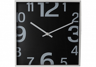 Годинник настінний пластиковий Optima SQUARE, чорний (4)