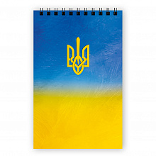 Блокнот А6 48 арк спіраль клітинка картон обкл Герб 377 (4)