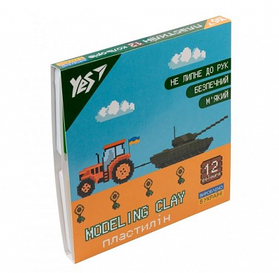 Пластилін YES, 12 кол., 240г "8 bit"