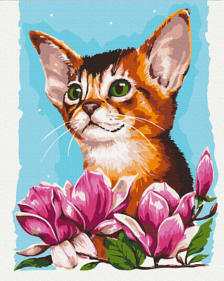 Картина за номерами: Котик в квітах © Anna Kulyk