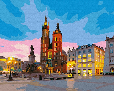 Картина за номерами обкладинка Вечірній Краків 40х50 см