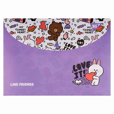 Папка-конверт YES А4 на кнопці "Line Friends"