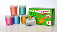 Фарби пальчикові "Craft & Joy" 6 кольорів, перламутрові, 240 мл.