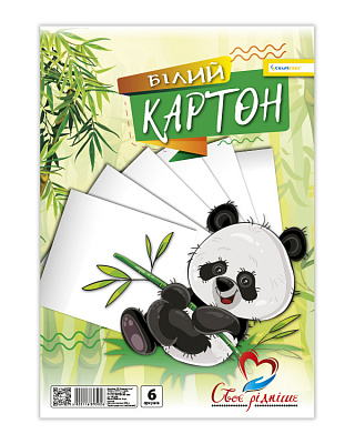 Картон білий клеєний А4 6арк, хромерзац, СкарбУкра