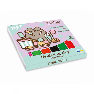 Пластилін Yes, 12 кол., 240г "Pusheen"