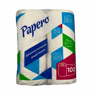 Рушники паперові рулонні Papero, 2 шари, 12,5 м, 100 відривів, 2 рул./упак.