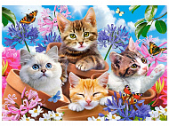 Пазлы 500 элементов "Котята в цветах"
